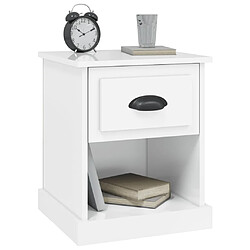 Acheter Maison Chic Table de chevet,Table de Nuit,Meuble de Rangement blanc brillant 39x39x47,5 cm Bois d’ingénierie