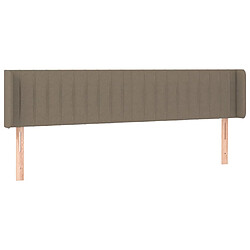 vidaXL Tête de lit avec oreilles Taupe 163x16x78/88 cm Tissu