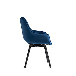 Avis Vivaldi Chaise Pivotant LUNA Bleu Marine Velours