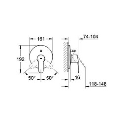 GROHE Eurostyle Cosmopolitan Façade mitigeur encastré Bain/Douche 19506002 (Import Allemagne)