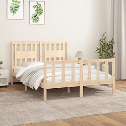 Maison Chic Cadre/structure de lit avec tête de lit pour adulte - Lit Moderne Chambre bois pin massif 120x200 cm -MN72605