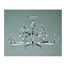 Lumière Chandelier sans abats jours Capri Nickel 12 ampoules 47cm