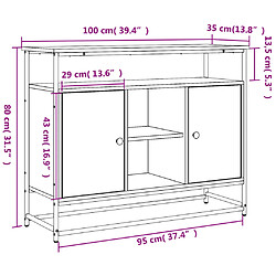 vidaXL Buffet sonoma gris 100x35x80 cm bois d'ingénierie pas cher