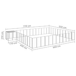 Helloshop26 Chenil extérieur cage enclos parc animaux chien argenté 37,51 m² acier 02_0000274