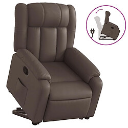 Maison Chic Fauteuil Relax pour salon, Fauteuil inclinable marron similicuir -GKD73883