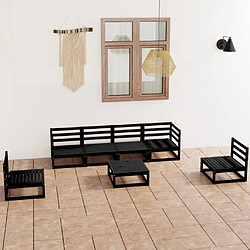 Maison Chic Salon de jardin 7 pcs - Table et chaises d'extérieur - Mobilier/Meubles de jardin Moderne noir bois de pin massif -MN88339