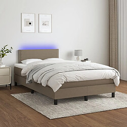 Sommier à lattes LED,Cadre à lattes de lit avec matelas pour Adulte Taupe 120x200 cm Tissu -MN84195