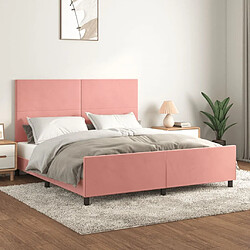 Maison Chic Lit adulte - Cadre Structure de lit avec tête de lit Contemporain Rose 160x200 cm Velours -MN26194