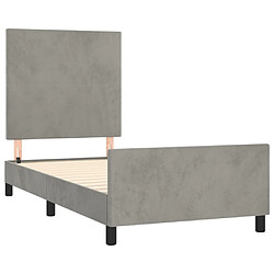 Acheter Maison Chic Lit adulte - Cadre Structure de lit avec tête de lit Contemporain Gris clair 90x200 cm Velours -MN84524