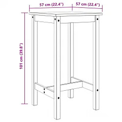 vidaXL Ensemble de bar 3 pcs Blanc Bois de pin massif pas cher