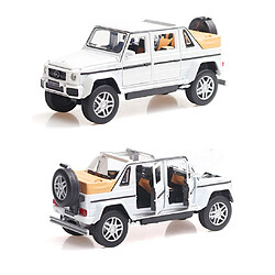 Avis Universal 1: 32 Voiture jouet Mercedes G650 Voiture en alliage Voiture ouverte Chariot en papier Jouet moulé sous pression Voiture modèle Collection de jouets de voiture pour les enfants(blanche)