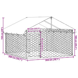 vidaXL Chenil extérieur avec toit 200x200x150 cm pas cher