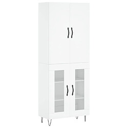 vidaXL Buffet haut Blanc 69,5x34x180 cm Bois d'ingénierie