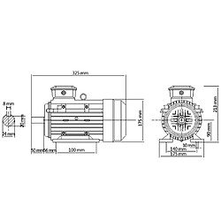 vidaXL Moteur électrique triphasé Aluminium 1,5kW/2 CH 2840 tr/min pas cher