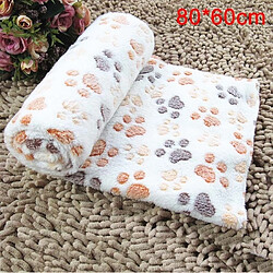 Wewoo Pour Animal de compagnie Chien Beige Couvertures, Taille: M, 60 * 80cm Kennel Mat Empreintes de Motif Épais Chaud Coral Fleece Pet