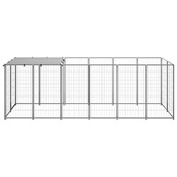 vidaXL Chenil Argenté 330x110x110 cm Acier