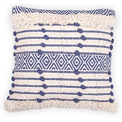 ICONIK INTERIOR Coussin carré design boho Bali en coton, coussin + rembourrage - Lana Bleu