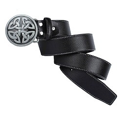 celtic knot ceintures pu ceinture en cuir ronde celtique boucle pour cowboy jeans noir