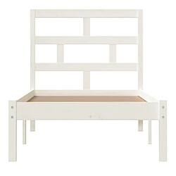 Avis vidaXL Cadre de lit sans matelas blanc bois massif