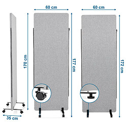 Acheter Système de cloisons mobiles acoustiques FLEXMIUT lot de 2 gris clair hjh OFFICE