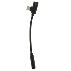 Câble adaptateur pour casque audio 2 en 1 de type C à 3,5 mm pour Xiaomi 6 Letv noir