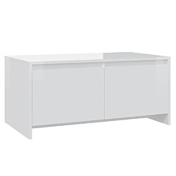 Maison Chic Table basse,Table Console Table d'appoint, Table pour salon Blanc brillant 90x50x41,5 cm Aggloméré -MN73034