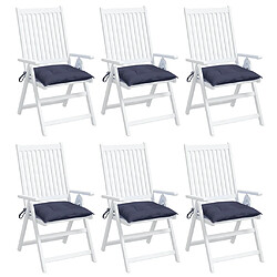 Avis vidaXL Coussins de chaise lot de 6 bleu marine 50x50x7 cm tissu oxford