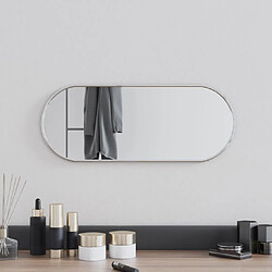 Maison Chic Miroir mural | Miroir Décoration pour Maison Salle de Bain Argenté 0x20 cm Ovale -GKD28326