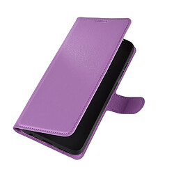 Etui en PU peau de litchi magnétique violet pour votre Xiaomi Redmi Note 9/Redmi 10X 4G