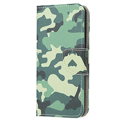 Etui en PU impression de motif texture croisée avec support motif de camouflage pour votre Samsung Galaxy A02s