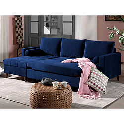 Avis Bestmobilier POLAR - Canapé d'angle réversible convertible - en velours au design scandinave - 4 places