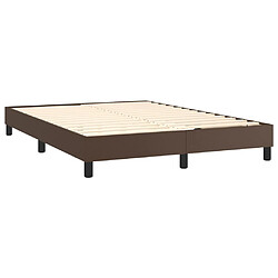 Avis vidaXL Cadre de lit sans matelas marron 140x200 cm similicuir