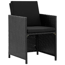 Avis Maison Chic Salon de jardin 5 pcs + coussins - Mobilier/Meubles de jardin - Table et chaises d'extérieur Résine tressée Noir -MN24238