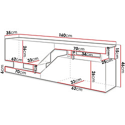 Acheter Habitat Et Jardin Meuble TV Ceelias - 160 x 46 x 35 cm - Blanc/Marron