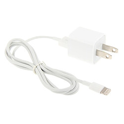 Acheter Wewoo Pour iPad, iPhone, Galaxy, Huawei, blanc Xiaomi, LG, HTC et autres smartphone, appareils rechargeables 2 en 1 5V 1A US Plug Chargeur de Voyage Adaptateur + 1m 8-pin Sync Charge Cable,