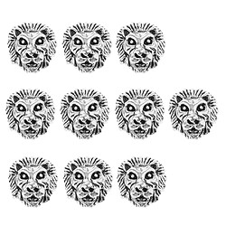 Avis 10 pcs métal lion tête bracelet collier connecteur charme perles ruban