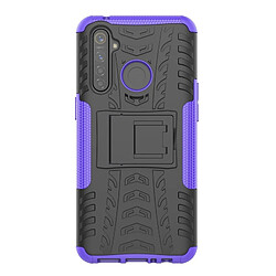 Wewoo Coque Pour OPPO Realme 5 Pro Texture de pneu TPU antichoc + PC Housse de protection avec support Violet