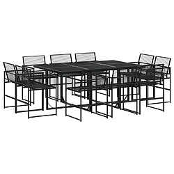 vidaXL Ensemble à manger de jardin 11 pcs noir résine tressée