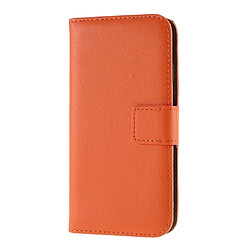 Etui en cuir véritable avec support orange pour votre Apple iPhone 8/7