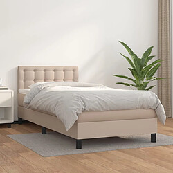 Maison Chic Structures de lit + matelas,Lit à sommier tapissier avec matelas Cappuccino 80x200 cm -MN16116