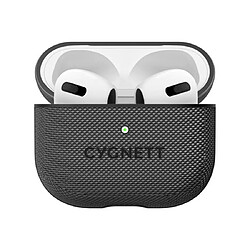 CYGNETT Coque pour Airpods 3 Tekview en Tissu Antidérapant Anti-Choc Noir