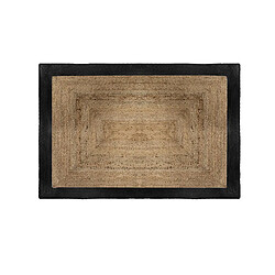 Tapis en jute coloris naturel / noir - L. 170 x l. 120 cm -PEGANE-