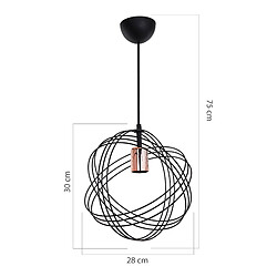 Helloshop26 Lustre lampe lumière suspendu suspension hove en métal 75 cm E27 noir / cuivre 03_0007510