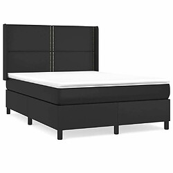 Maison Chic Lit Adulte - Lit simple Lit à sommier tapissier avec matelas moelleux - Meuble de Chambre - Noir 140x190 cm Similicuir -MN52097