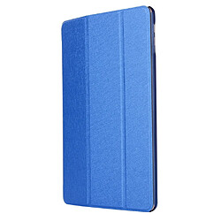 Avis Etui en PU soie avec support tri-pliure bleu foncé pour votre Apple iPad 10.2 (2019)