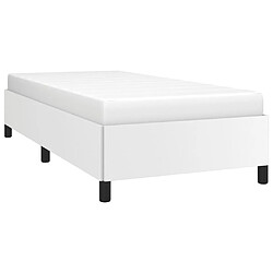 Avis Maison Chic Lit adulte - Lit simple Cadre de lit,Structure du lit Contemporain Blanc 80x200 cm Similicuir -MN69734