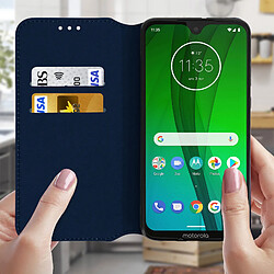 Avis Avizar Housse Motorola Moto G7 Power Étui Folio Fonction Support Vidéo Bleu nuit