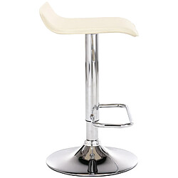 Avis Decoshop26 Lot de 2 tabourets de bar en synthétique crème hauteur réglable avec repose-pieds chromé TDB10158