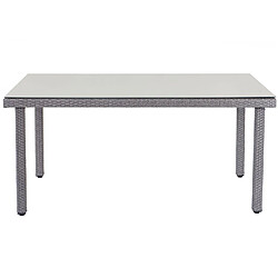 Decoshop26 Ensemble en polyrotin gris salon de jardin une table et 6 fauteuils coussins anthracite 04_0004186