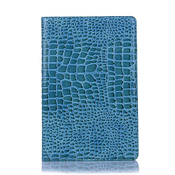 Wewoo Housse Coque Etui à rabat horizontal en cuir texturé Crocodile pour Galaxy Tab S5e 10.5 T720 / T725avec supportlogements cartes et porte-monnaie bleu